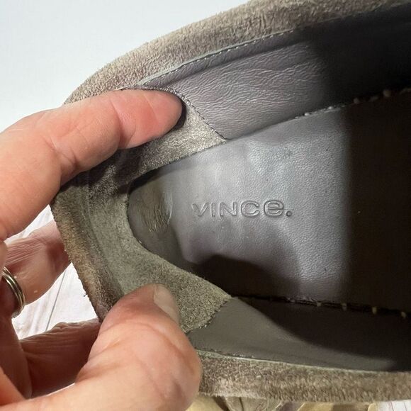 ViNCE Taupe Suede Espadrilles Shoes - Picture 6 of 8
